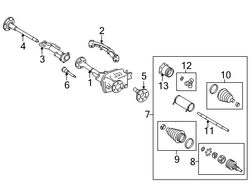2012 Cadillac Escalade ESV Carrier & Front Axles Diagram