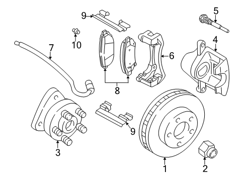 2000 Chevy Impala Caliper Bolt Diagram for 15016308