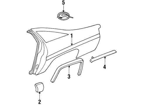 1995 Chevy Impala Exterior Trim - Quarter Panel Diagram