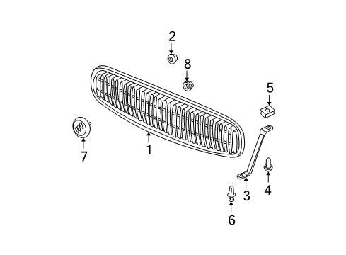 2005 Buick Park Avenue Grille & Components Diagram