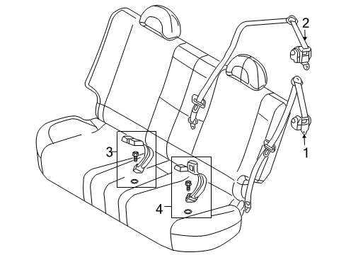 2008 Chevy Aveo Rear Seat Belts Diagram