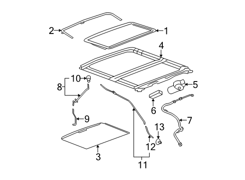 2011 Cadillac DTS Sunroof Diagram