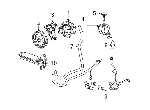2005 Cadillac CTS Upper Return Hose Diagram for 25769372