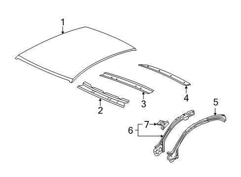 2009 Chevy Malibu Roof & Components Diagram