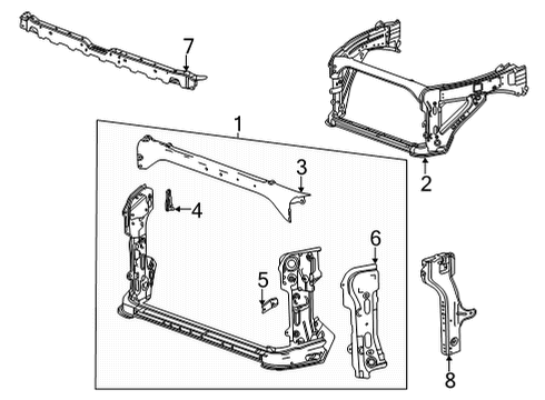 2021 Chevy Silverado 2500 HD Radiator Support Diagram