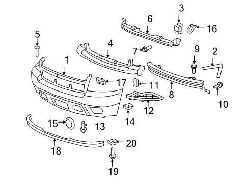 2009 Chevy Tahoe Front Bumper Diagram 3 - Thumbnail