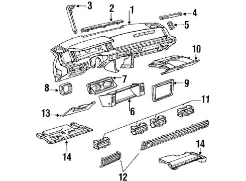 1987 Chevy Corsica Headlamp Switch Diagram for 1995356