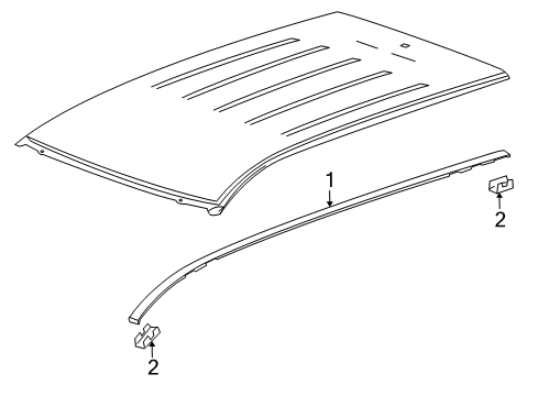 2012 Cadillac SRX Exterior Trim - Roof Diagram