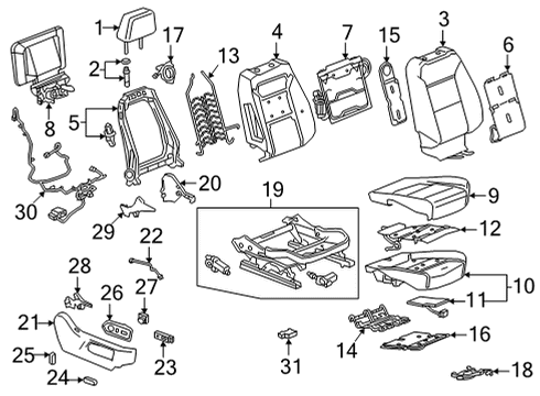 2022 GMC Yukon XL Seat Cushion Pad, Front Passenger Side Diagram for 85595157