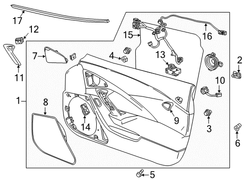 2017 Chevy Corvette Door & Components Diagram