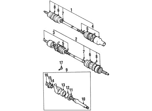 1999 Chevy Metro Boot Kit Diagram for 91171337