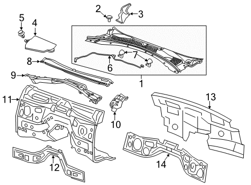 2022 Chevy Camaro Cowl Diagram