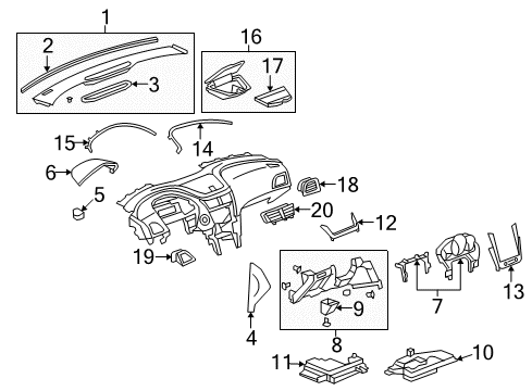 2008 Chevy Malibu Cluster & Switches, Instrument Panel Diagram 7 - Thumbnail