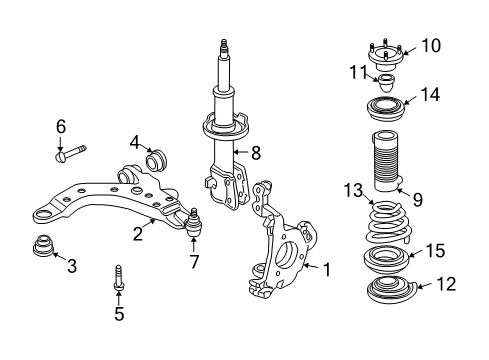 2005 Buick Century Front Suspension Components, Lower Control Arm, Stabilizer Bar Diagram
