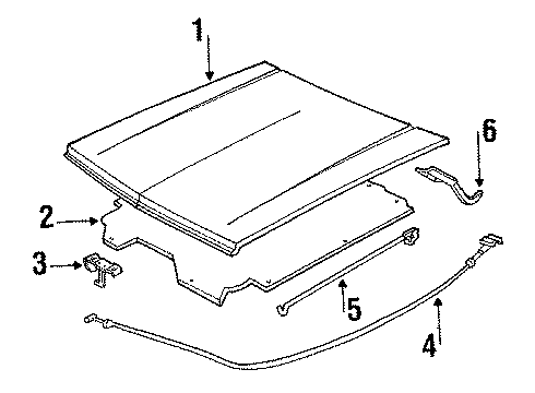 1990 GMC S15 Jimmy Hood & Components Diagram
