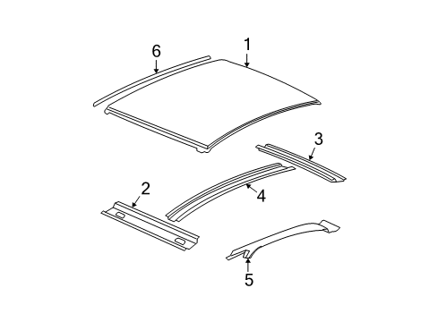 2004 Buick Regal Roof & Components, Exterior Trim Diagram