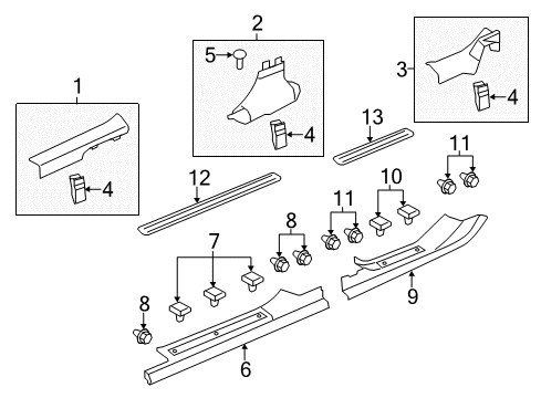 2015 Chevy SS Interior Trim - Pillars, Rocker & Floor Diagram 2 - Thumbnail