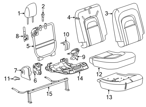 2020 Chevy Colorado Rear Seat Components Diagram 1 - Thumbnail