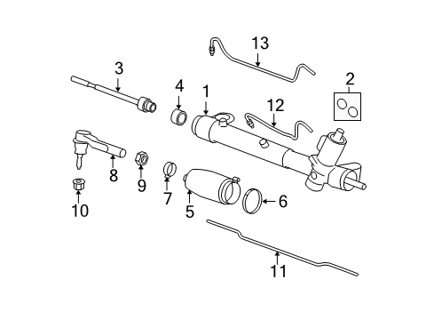 2007 Saturn Aura Steering Gear Diagram for 22742144