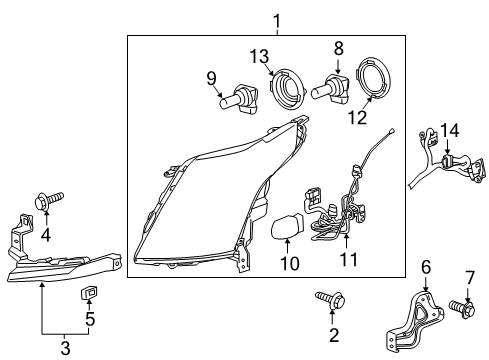 2014 Cadillac SRX Headlamps, Headlamp Washers/Wipers Diagram 2 - Thumbnail