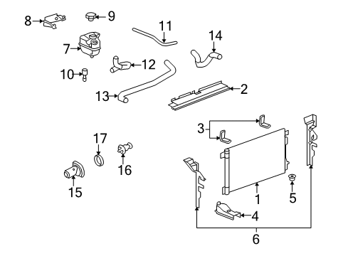 2008 Saturn Aura Radiator & Components Diagram