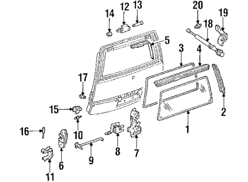 1995 Chevy Lumina APV Lock Cylinder Diagram for 12525902