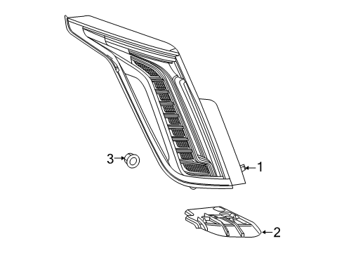 2020 Cadillac CT6 Tail Lamp, Rear Driver Side Diagram for 84581519
