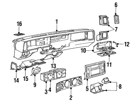 1984 GMC S15 Jimmy Instrument Panel Diagram