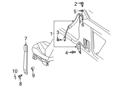 1999 Chevy Cavalier Front Seat Belts Diagram