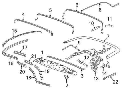 2022 Chevy Camaro Frame & Components - Convertible Top Diagram