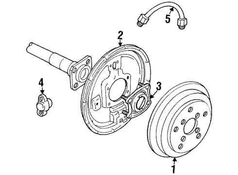 1998 Chevy Tracker Backing Plate Retainer Diagram for 96058773