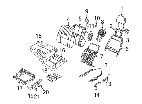 2005 Chevy Monte Carlo Front Seat Components Diagram