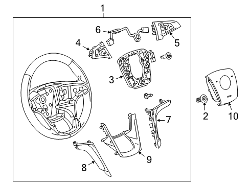 2013 Buick Regal Steering Wheel Diagram for 22940530