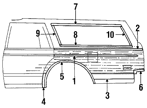 1988 Buick LeSabre Nameplate, Rear Diagram for 20576640