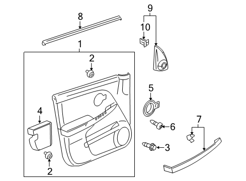 2005 Chevy Equinox Interior Trim - Front Door Diagram