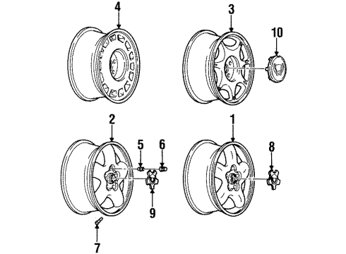2000 Cadillac Catera Wheels, Covers & Trim Diagram