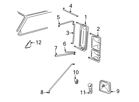 1999 GMC C3500 Outside Mirrors Diagram 6 - Thumbnail
