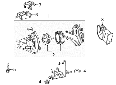 2012 Cadillac SRX Blower Motor & Fan Diagram