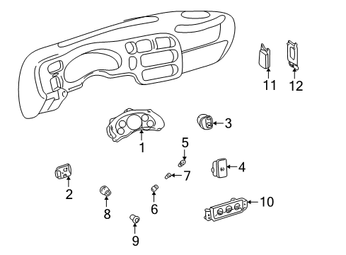 2002 Chevy S10 Instrument Cluster Diagram for 15105624
