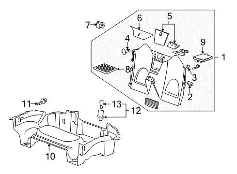 2007 Saturn Sky Interior Trim - Rear Body Diagram