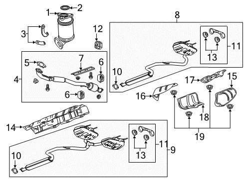 2015 Chevy Impala Catalytic Converter Diagram for 19420234