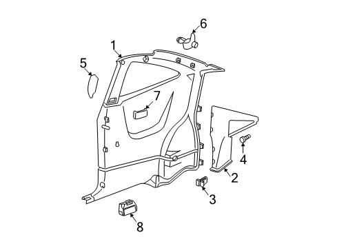 2005 Chevy Cavalier Interior Trim - Quarter Panels Diagram 1 - Thumbnail
