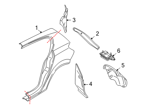 2008 Saturn Astra Wheelhouse Liner Diagram for 94711528