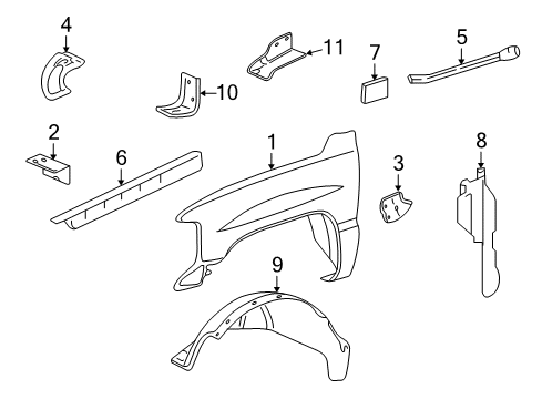 2006 Chevy Silverado 1500 Fender & Components Diagram