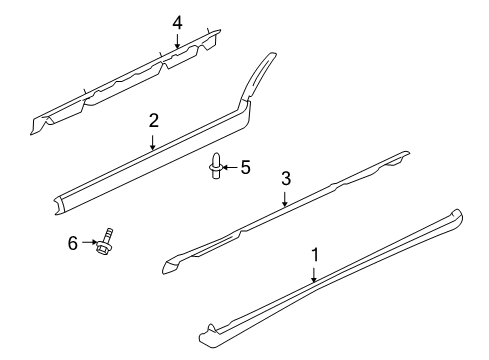 2000 GMC Jimmy Exterior Trim - Pillars, Rocker & Floor Diagram