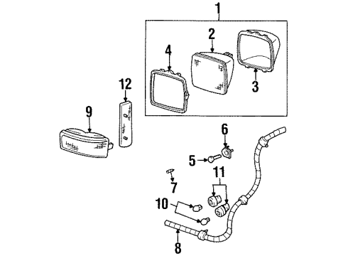 1994 GMC C3500 Headlamps Diagram