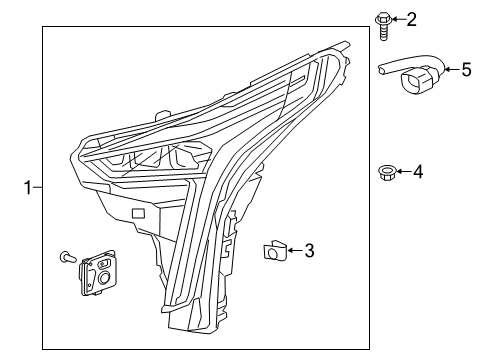 2019 Cadillac CT6 Headlamp Assembly, Front Driver Side Diagram for 84718735