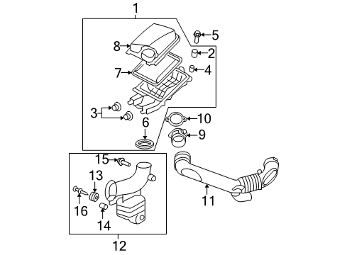 2009 Chevy Malibu Air Cleaner Assembly Diagram for 22756559