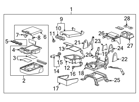 2008 Chevy Avalanche Front Seat Components Diagram 5 - Thumbnail