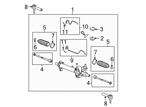 2007 GMC Sierra 1500 Outer Tie Rod Diagram for 15254061